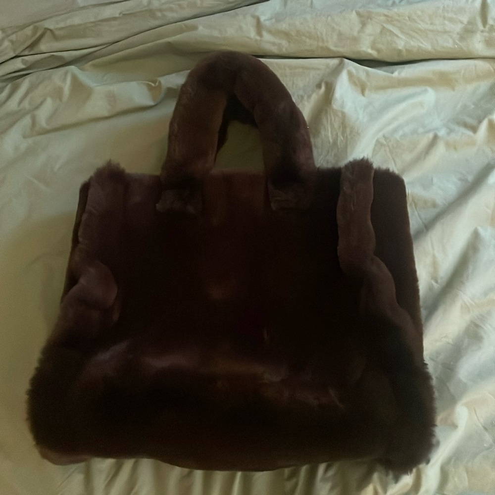 Sand studio faux fur tote bag